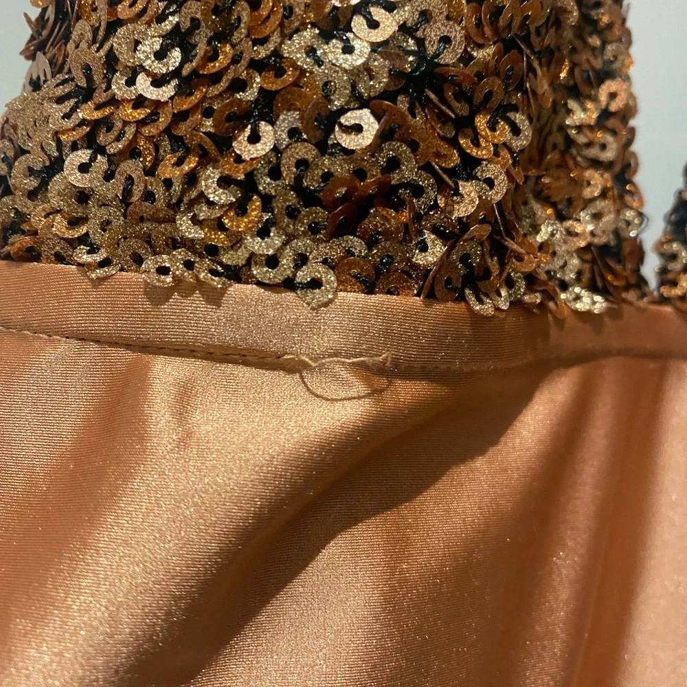 Sequin Halter Bodysuit in Bronze/rose gold - Picture 6 of 7